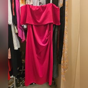 Red strapless dress 10